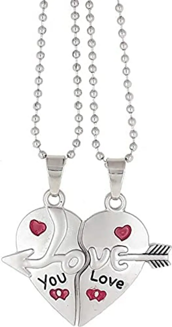Silver_Tone_Love_Heart_Pendant_Necklace_Set_For_Couples