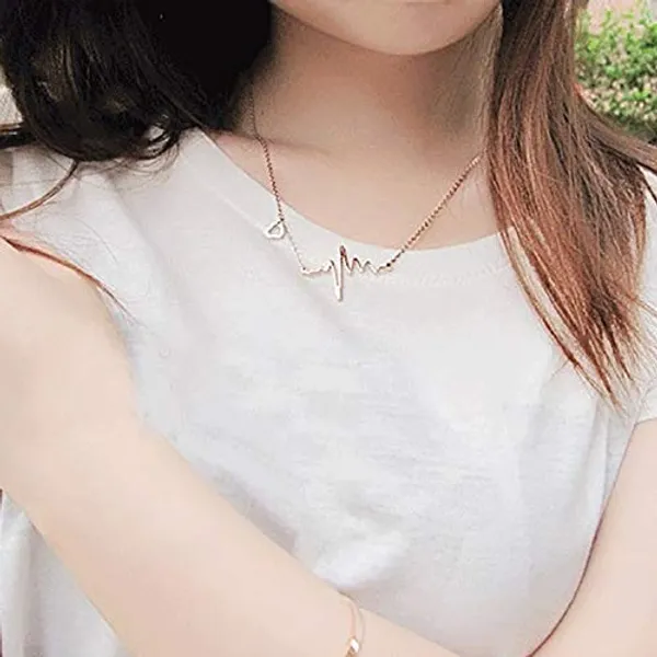 Gold_Tone_Heartbeat_Necklace_for_Women