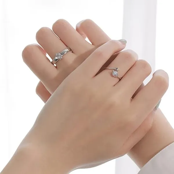 Silver_Stainless_Steel_Moonstone_Charm_Ring_For_Unisex_-_Pack_of_2