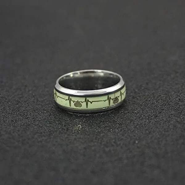 Silver_Tone_Heartbeat_Pattern_Ring_for_Unisex
