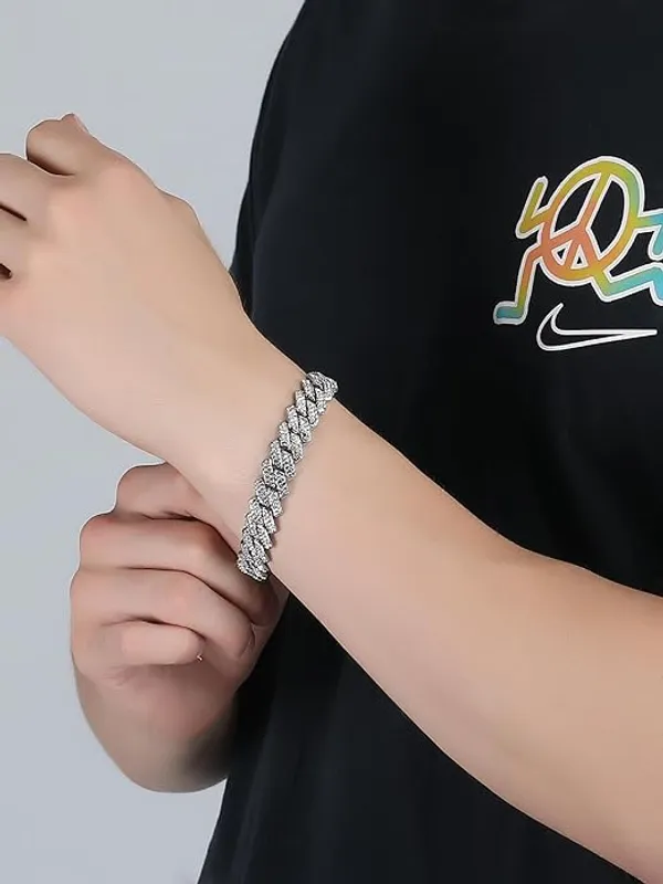 Silver_Tone_Cubic_Zirconia_Cuban_Link_Bracelet_for_Men