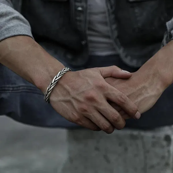 Silver_Braided_Cuff_Bracelet_for_Men