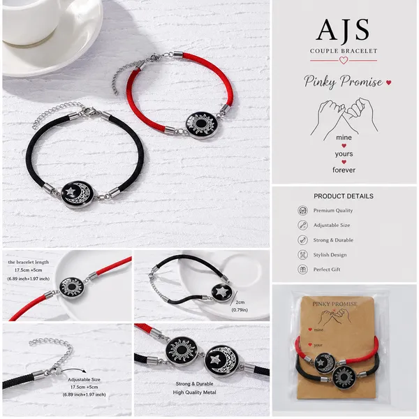 Black_And_Red_Rope_Adjustable_Couple_Bracelets_for_Couples