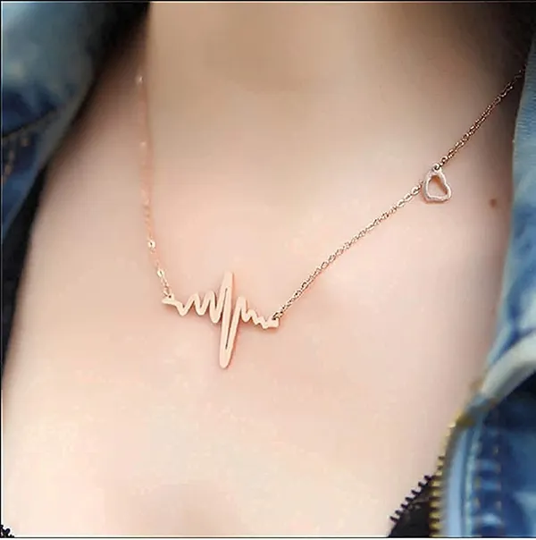 Gold_Tone_Heartbeat_Necklace_for_Women