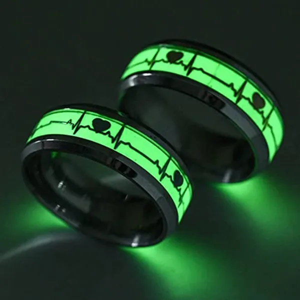 Silver_Gold_Tone_Heartbeat_Couple_Rings