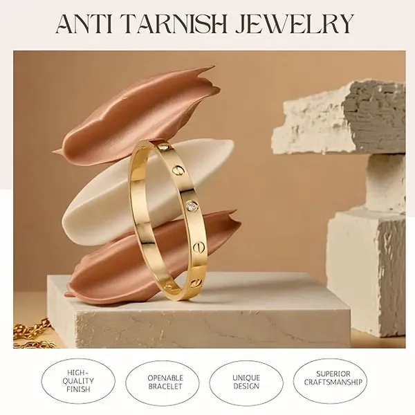 Gold_Tone_Screw_Motif_Bangle_For_Women