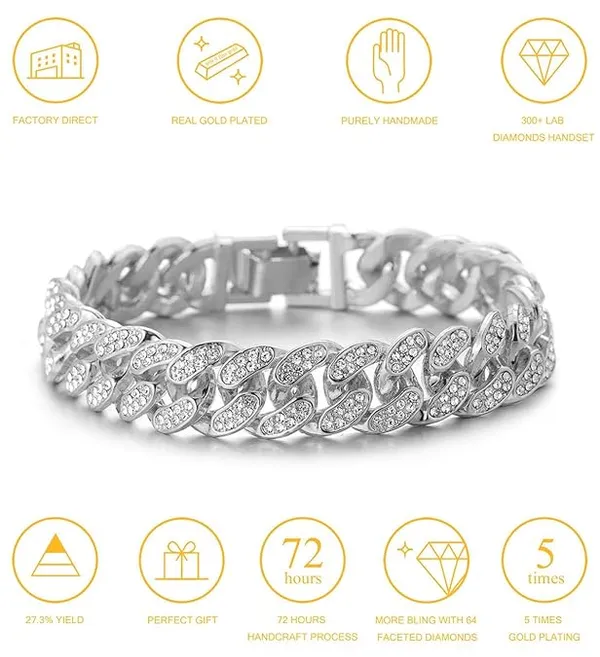 Silver_Tone_Cubic_Zirconia_Cuban_Link_Bracelet_for_Men