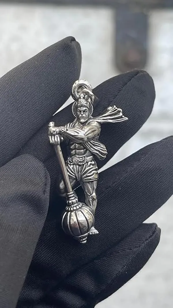 Silver_Tone_Hanuman_Pendant_Necklace_for_Men
