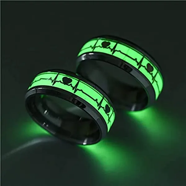 Silver_Gold_Tone_Heartbeat_Couple_Rings