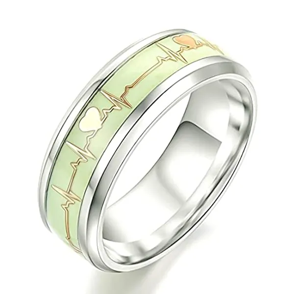 Silver_Tone_Heartbeat_Pattern_Ring_for_Unisex