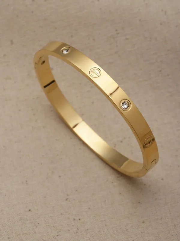 Gold_Tone_Screw_Motif_Bangle_For_Women