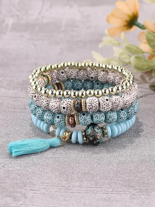 Blue_And_White_Beaded_Bracelet_Set_for_Women
