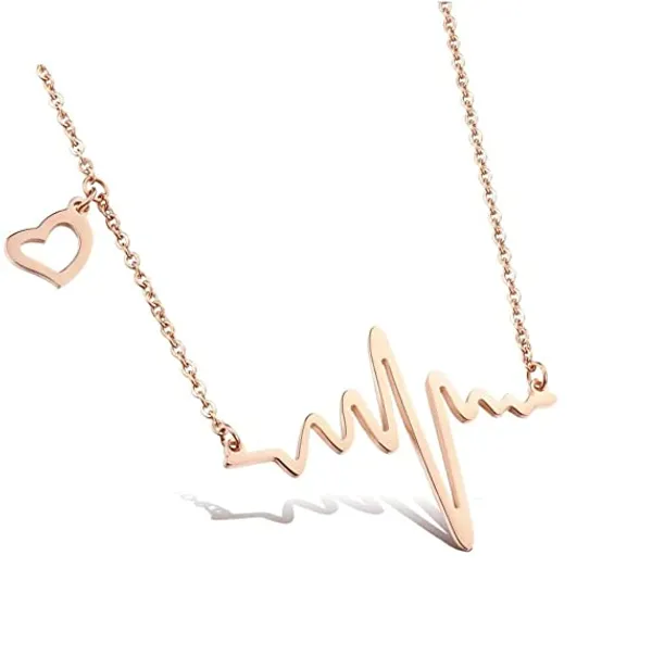 Gold_Tone_Heartbeat_Necklace_for_Women