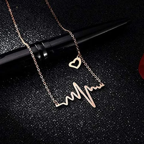 Gold_Tone_Heartbeat_Necklace_for_Women
