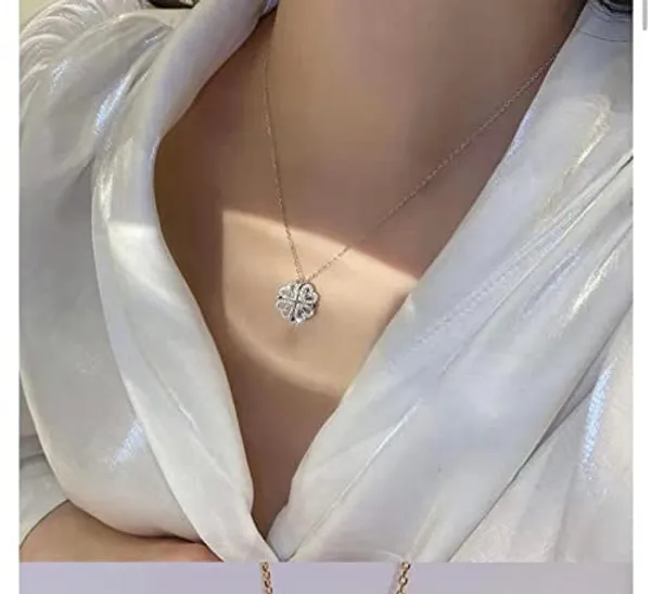 Silver_Tone_Convertible_Clover_Heart_Necklace_for_Women
