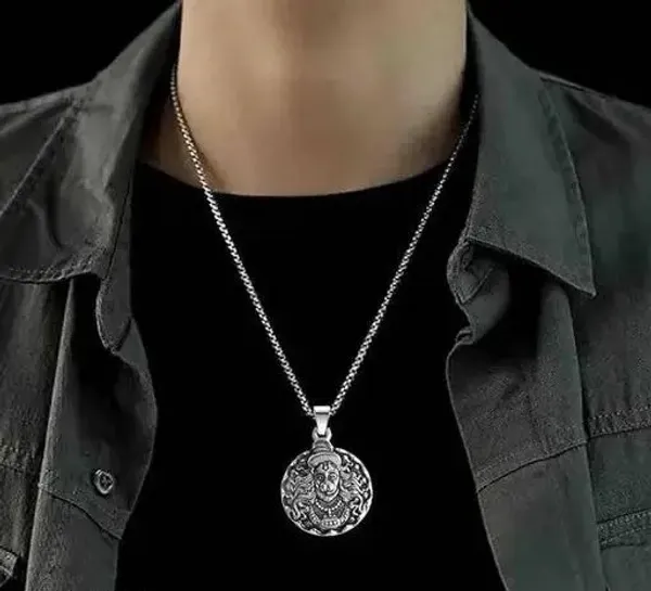 Silver_Tone_Religious_Pendant_Necklace_for_Men