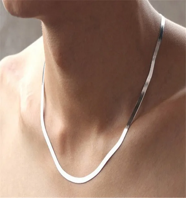 Silver_Tone_Snake_Chain_Necklace_for_Men_And_Women