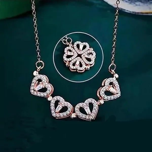 Silver-Tone_Rhinestone_Heart_Necklace_With_Floral_Pendant