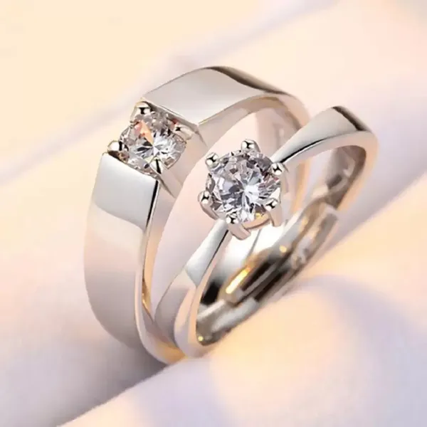 Silver-Tone_Solitaire_Couple_Rings_Set_for_Partners