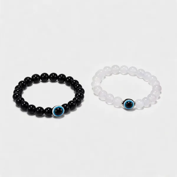 Black_Alloy_Beaded_Evil_Eye_Bracelet_For_Unisex_-_Pack_of_2