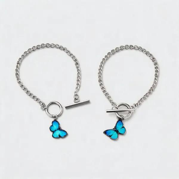 Blue_Silver_Stainless_Steel_Butterfly_Charm_Bracelet_For_Unisex_-_Pack_of_2