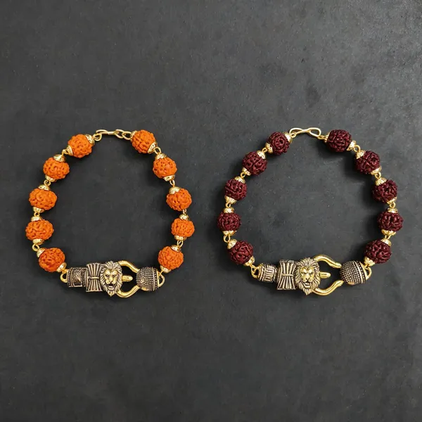 Multicolour_Stainless_Steel_Bracelet_For_Unisex_-_Pack_of_2