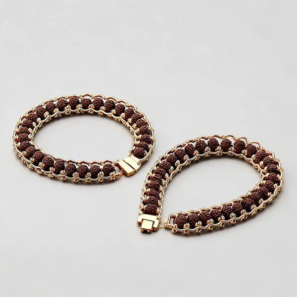 Multicolour_Stainless_Steel_Rudraksha_Bracelet_For_Unisex_-_Pack_of_2