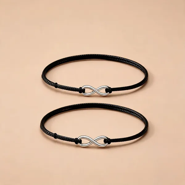 Black_Stainless_Steel_Cord_Infinity_Charm_Bracelet_For_Unisex_-_Pack_of_2