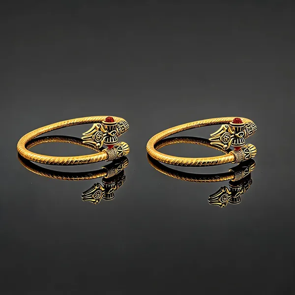 Golden_Stainless_Steel_Ornate_Open_Cuff_Kada_For_Unisex_-_Pack_of_2