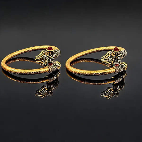 Golden_Stainless_Steel_Ornate_Open_Cuff_Kada_For_Unisex_-_Pack_of_2