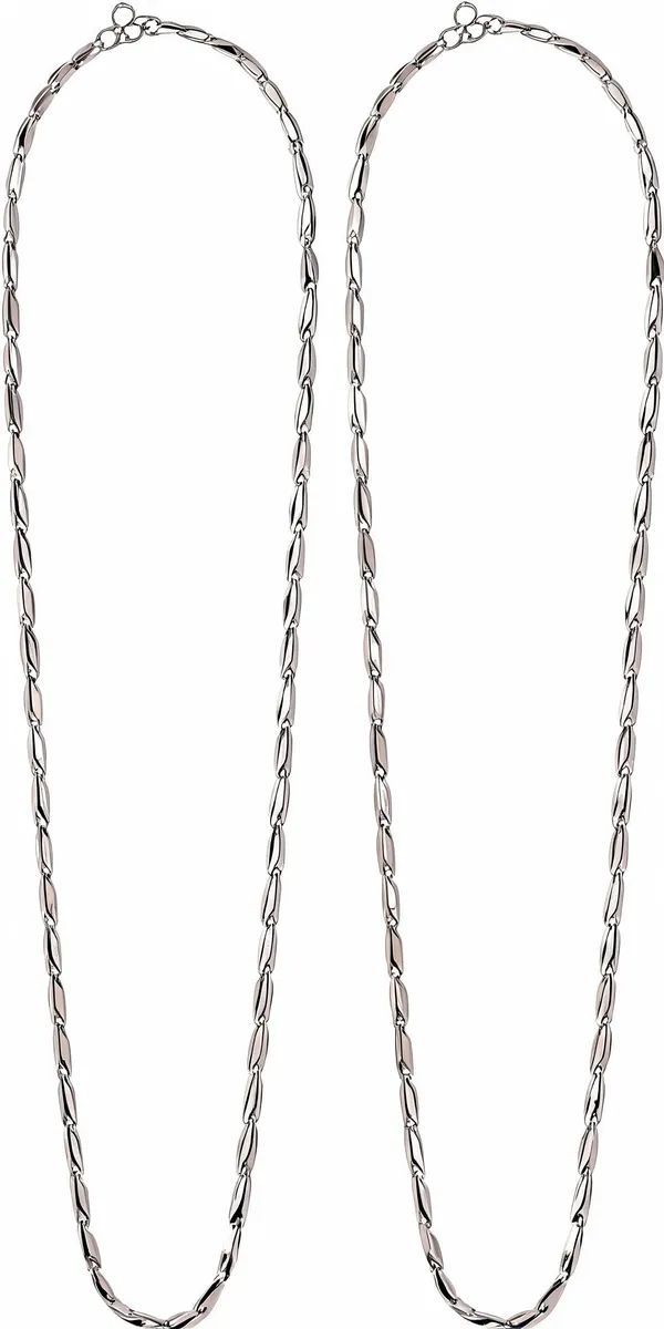 Silver_Stainless_Steel_Rice_Link_Chain_Necklace_For_Unisex_-_Pack_of_2