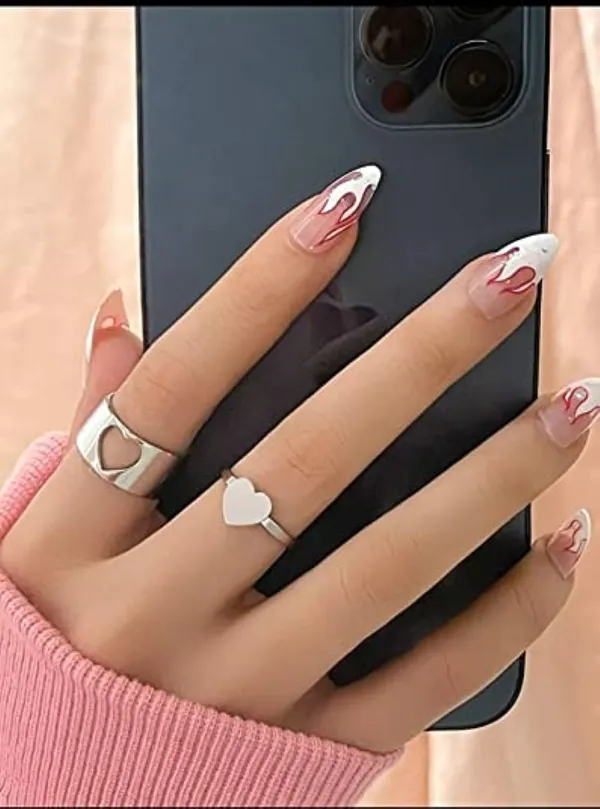 Silver-Tone_Heart_Design_Ring_Set_for_Couples