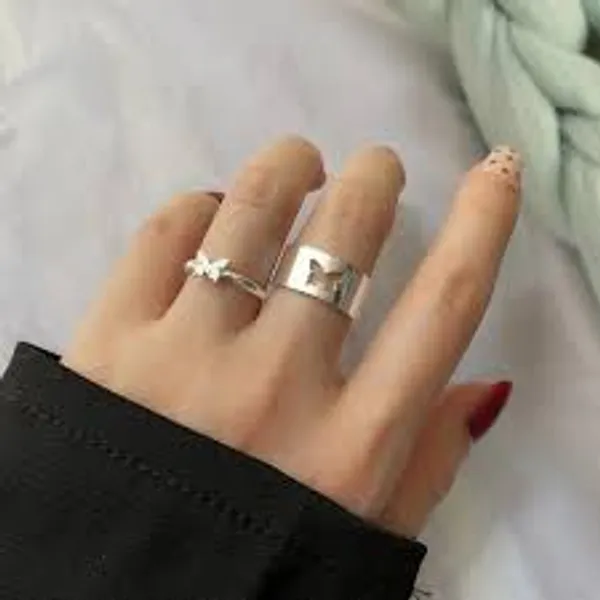 Silver-Tone_Butterfly_Ring_Set_For_Women