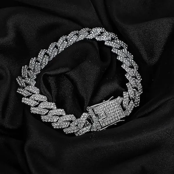 Silver_Tone_Cubic_Zirconia_Cuban_Link_Bracelet_for_Men