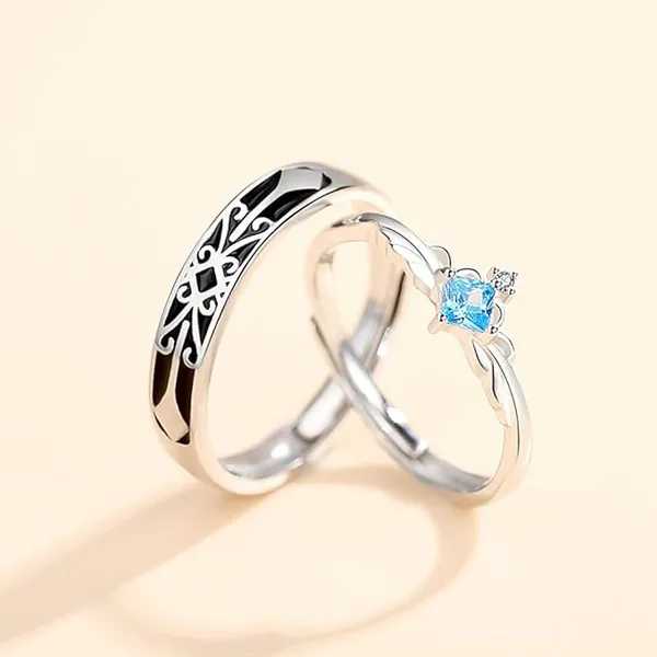 Silver-Tone_Couple_Ring_Set_for_Partners