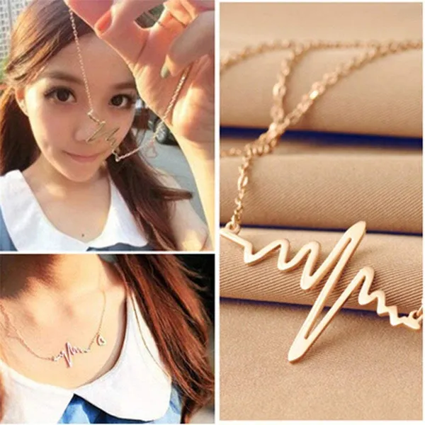 Gold_Tone_Heartbeat_Necklace_for_Women