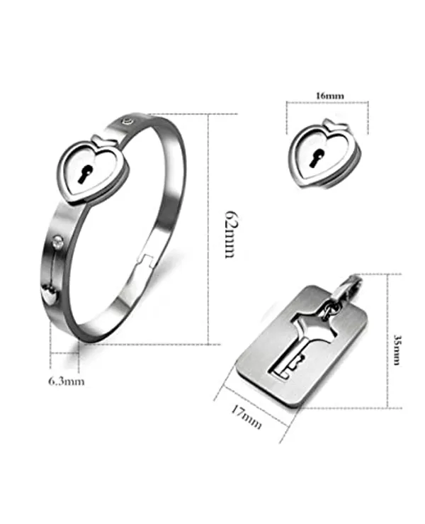 Silver_Stainless_Steel_Lock_And_Key_Jewellery_Set_for_Unisex