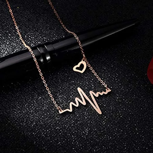 Gold_Tone_Heartbeat_Necklace_for_Women