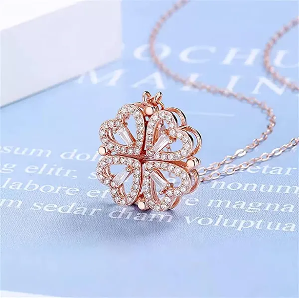 Silver-Tone_Rhinestone_Heart_Necklace_With_Floral_Pendant