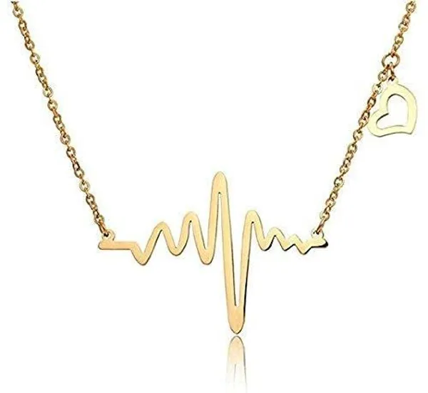 Gold_Tone_Heartbeat_Necklace_for_Women