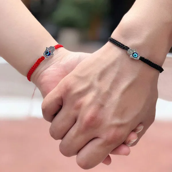 Red_And_Black_Cord_Couple_Bracelets_for_Partners