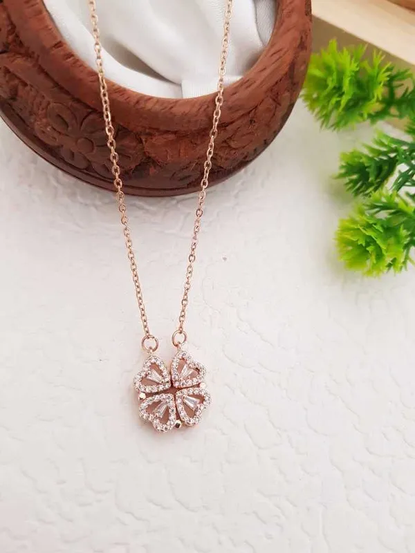Silver-Tone_Rhinestone_Heart_Necklace_With_Floral_Pendant