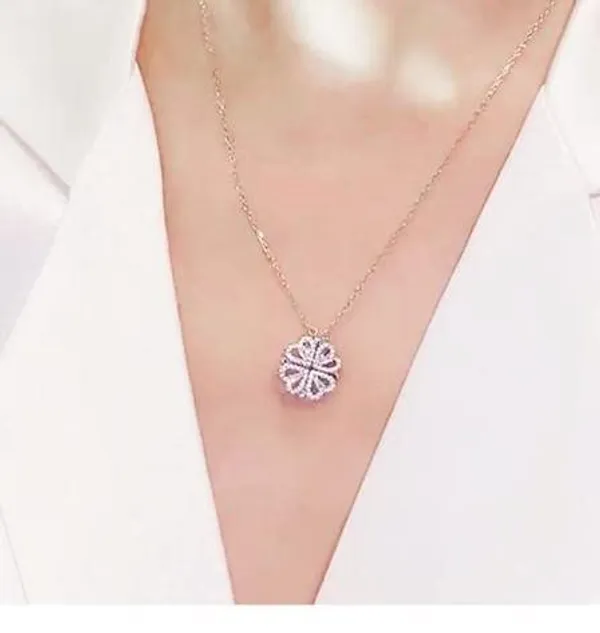 Silver_Tone_Convertible_Clover_Heart_Necklace_for_Women