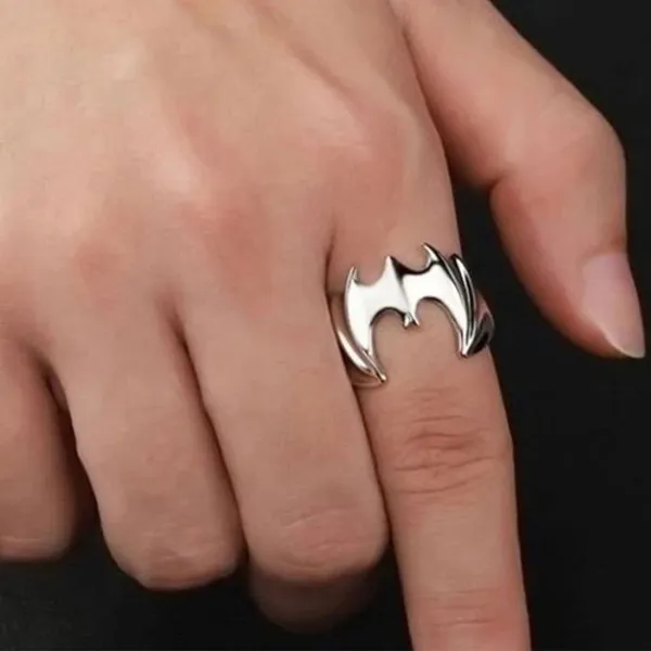 Silver_Tone_Bat_Design_Ring_For_Unisex
