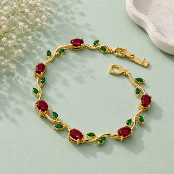 Gold_Tone_Red_And_Green_Stone_Bracelet_for_Women