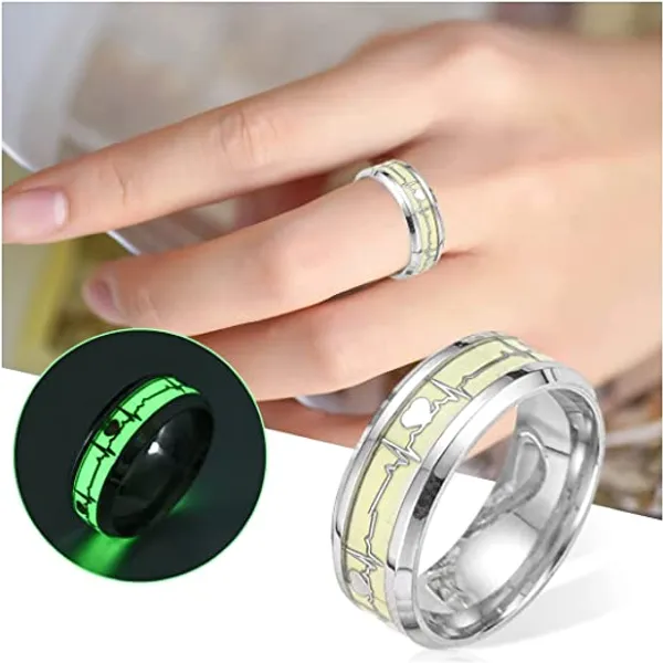 Green_Luminous_Heart_Pattern_Ring_for_Unisex