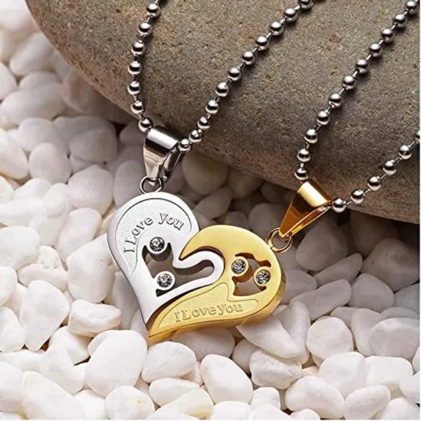 Gold_Silver_Couple_Heart_Pendant_Necklace_Set_for_Partners