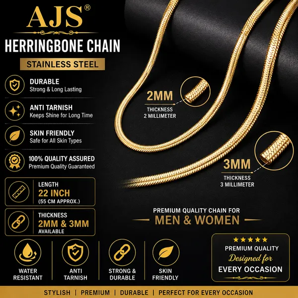 Gold_Stainless_Steel_Herringbone_Chain_For_Men_And_Women