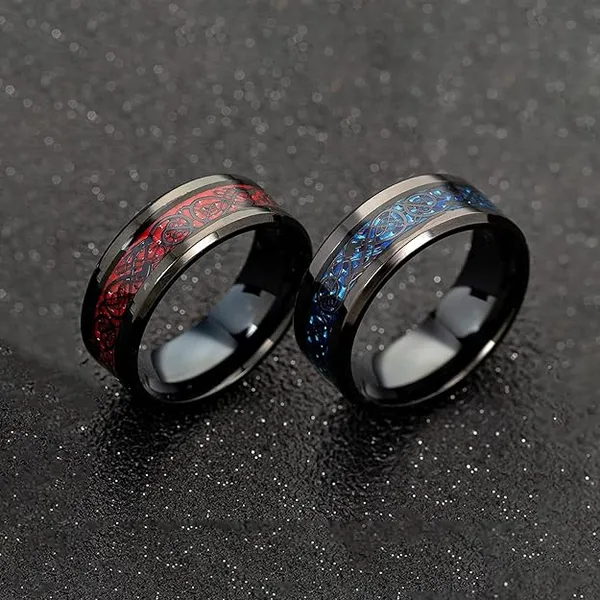 Black_Patterned_Couple_Rings_Set_for_Unisex
