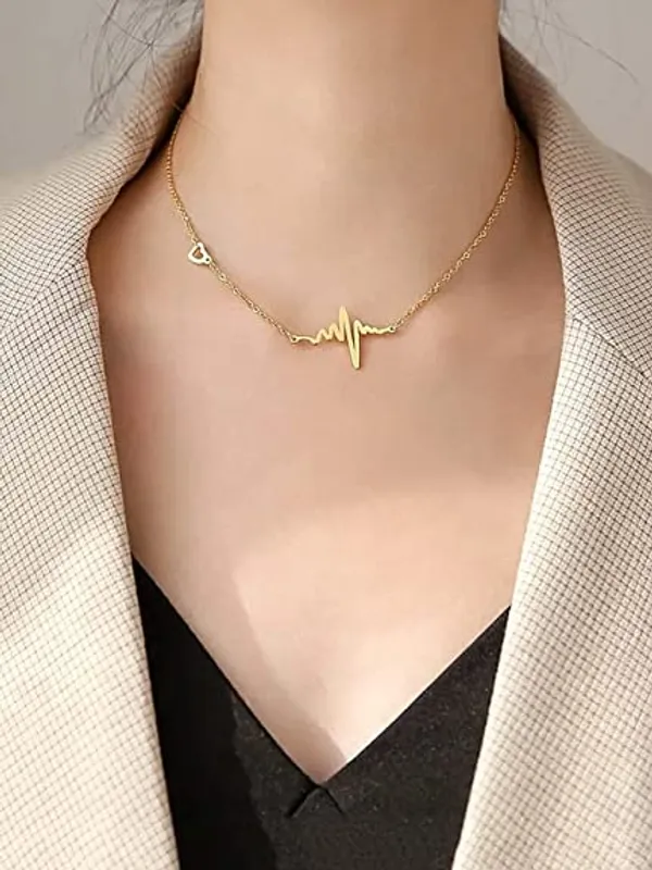 Gold_Tone_Heartbeat_Necklace_for_Women